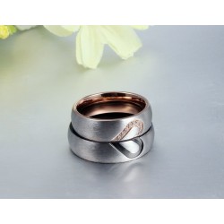 Argollas de matrimonio corazón en acero inoxidable