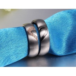 Argollas de matrimonio corazón en acero inoxidable