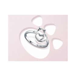 Anillo silueta de gato en plata
