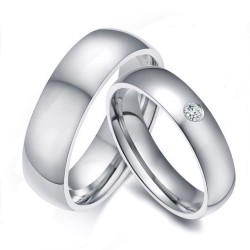 Argollas De Matrimonio Plateadas en acero inoxidable