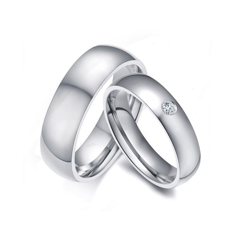 Argollas De Matrimonio Plateadas en acero inoxidable