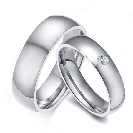 Argollas De Matrimonio Plateadas en acero inoxidable