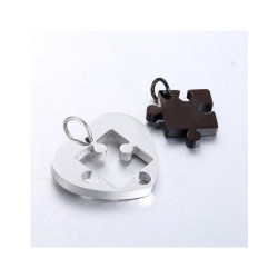 Collares para parejas de Acero Inoxidable en Forma de Fichas