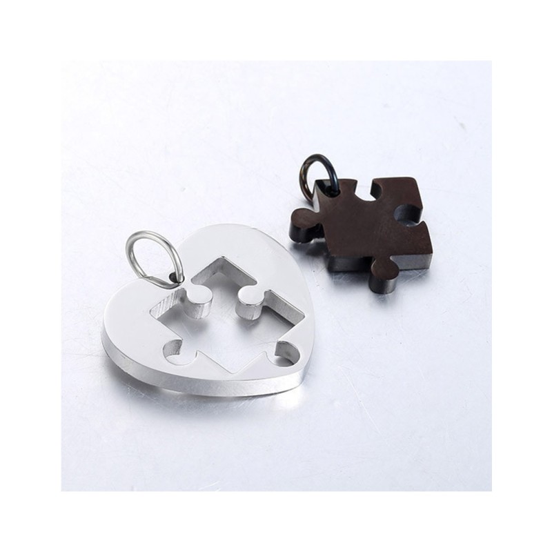 Collares para parejas de Acero Inoxidable en Forma de Fichas