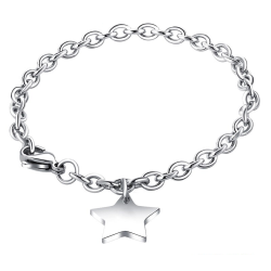 Brazaletes pulseras para pareja estrella personalizable en acero inoxidable