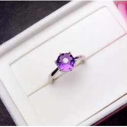 Anillo de compromiso amatista en plata