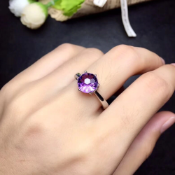 Anillo de compromiso amatista en plata