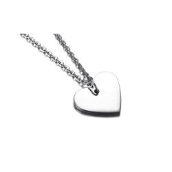 Collar con dijes para pareja de fichas de corazón en acero inoxidable