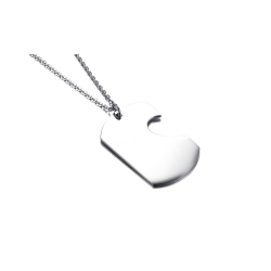 Collar con dijes para pareja de fichas de corazón en acero inoxidable