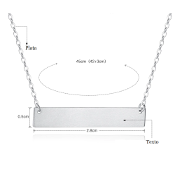 Dije en plata para grabado de nombre personalizado