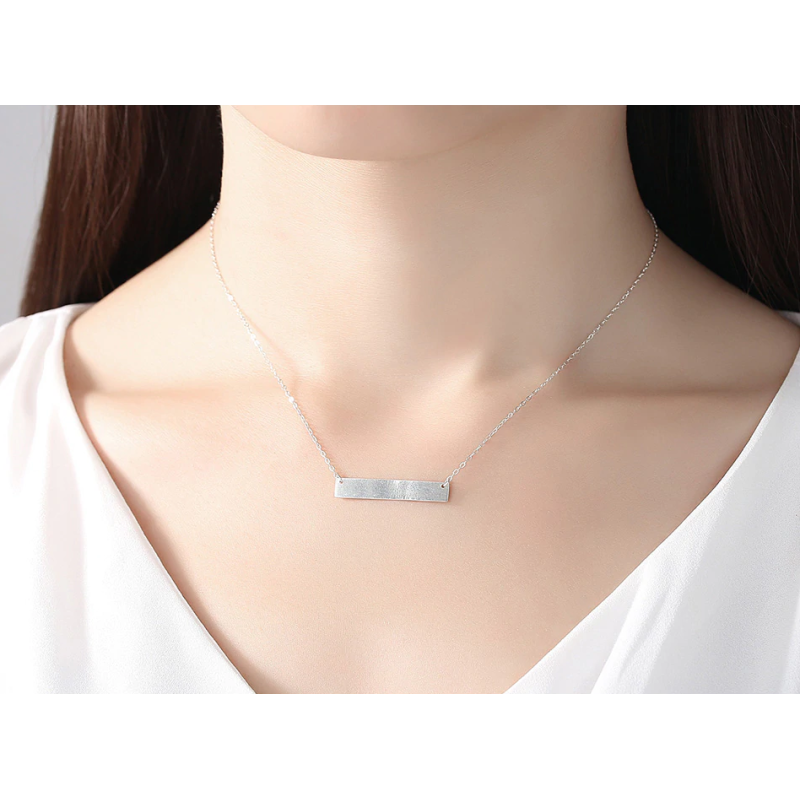 Dije en plata para grabado de nombre personalizado