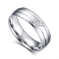 Argollas de matrimonio franjas deluxe en acero inoxidable