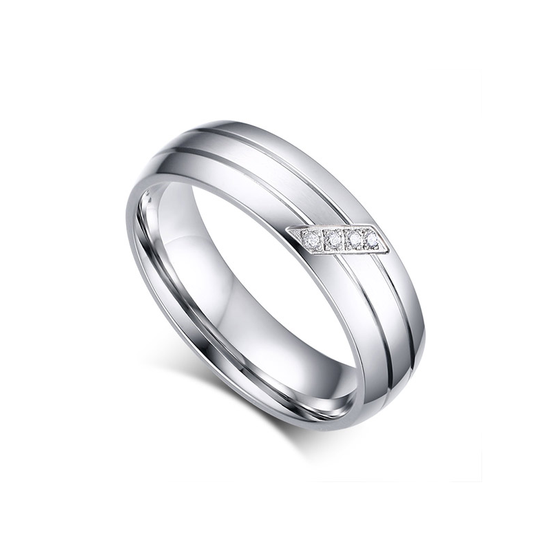 Argollas de matrimonio franjas deluxe en acero inoxidable