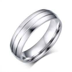 Argollas de matrimonio franjas deluxe en acero inoxidable