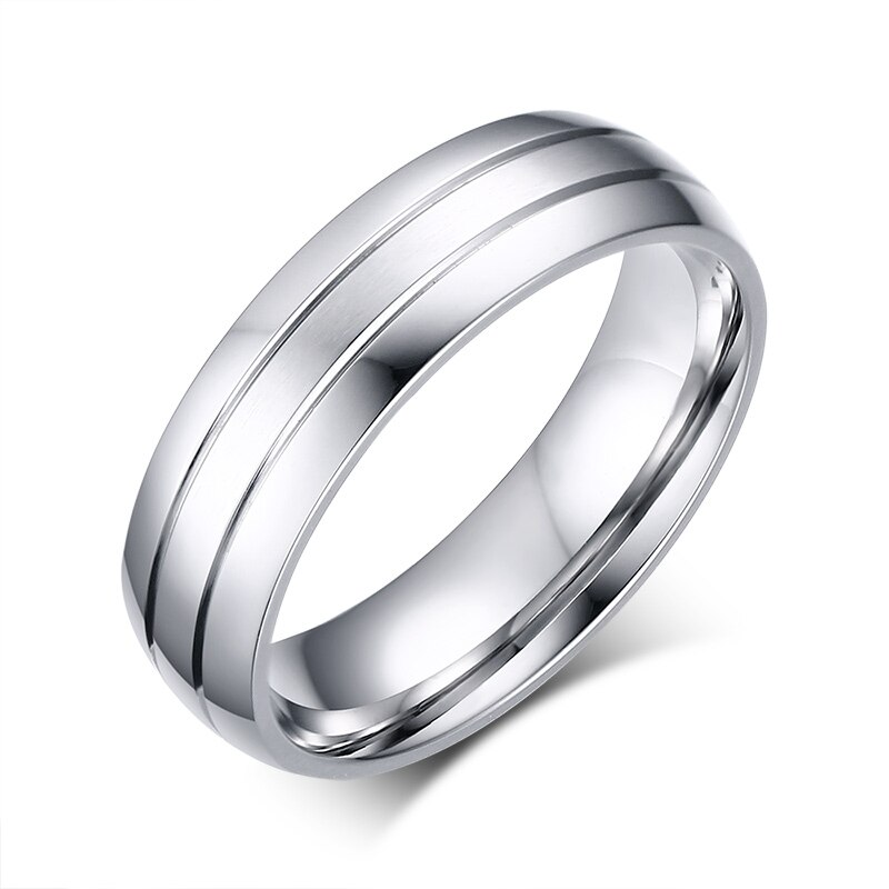 Argollas de matrimonio franjas deluxe en acero inoxidable