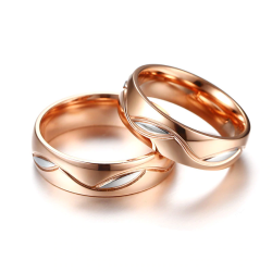 Argollas de matrimonio naturaleza color rosado en acero inoxidable
