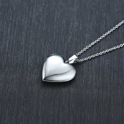 Collar relicario corazón acero inoxidable grabado texto