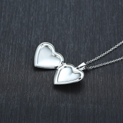 Collar relicario corazón acero inoxidable grabado texto