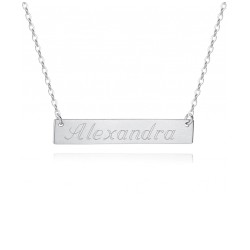 Dije en plata para grabado de nombre personalizado