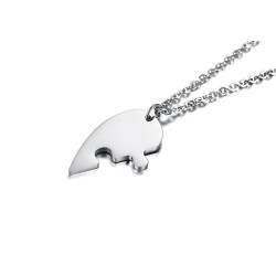 Collares para pareja personalizables rompecabezas de corazón en acero inoxidable