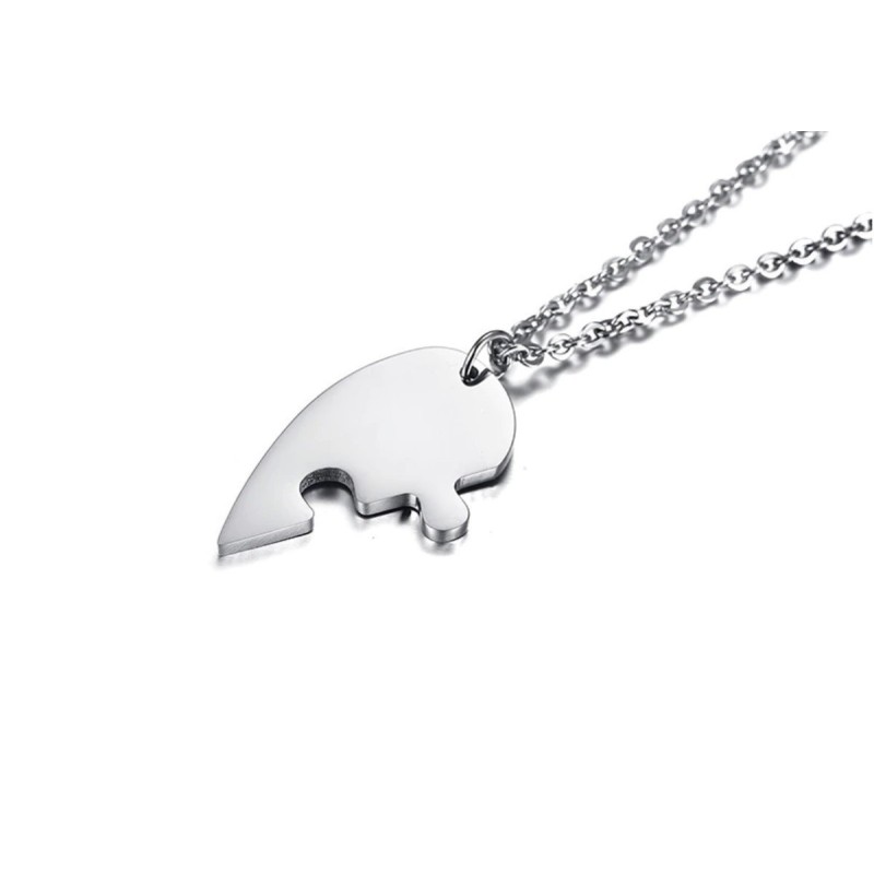 Collares para pareja personalizables rompecabezas de corazón en acero inoxidable