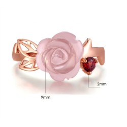 Juego en plata rosa primaveral de cuarzo