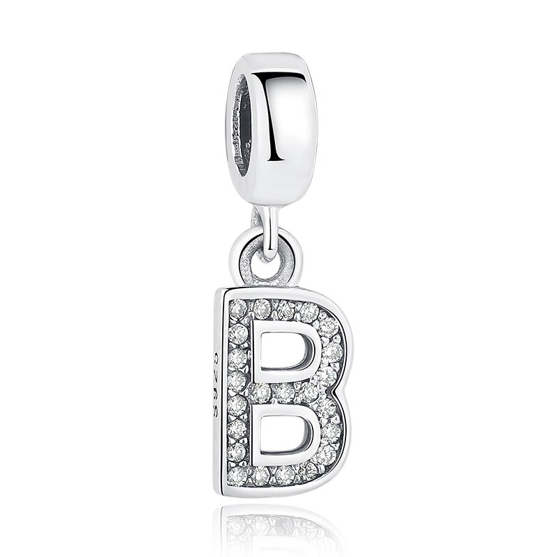 Dije con collar de letra inicial en plata