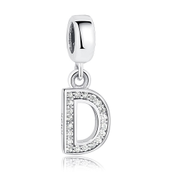 Dije con collar de letra inicial en plata