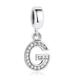 Dije con collar de letra inicial en plata