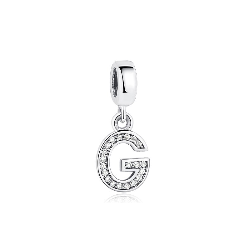 Dije con collar de letra inicial en plata
