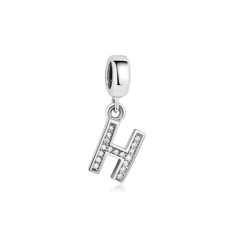 Dije con collar de letra inicial en plata