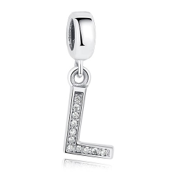 Dije con collar de letra inicial en plata