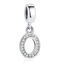 Dije con collar de letra inicial en plata