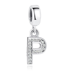 Dije con collar de letra inicial en plata