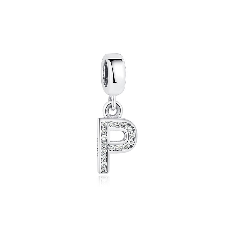 Dije con collar de letra inicial en plata