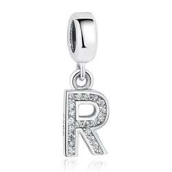Dije con collar de letra inicial en plata