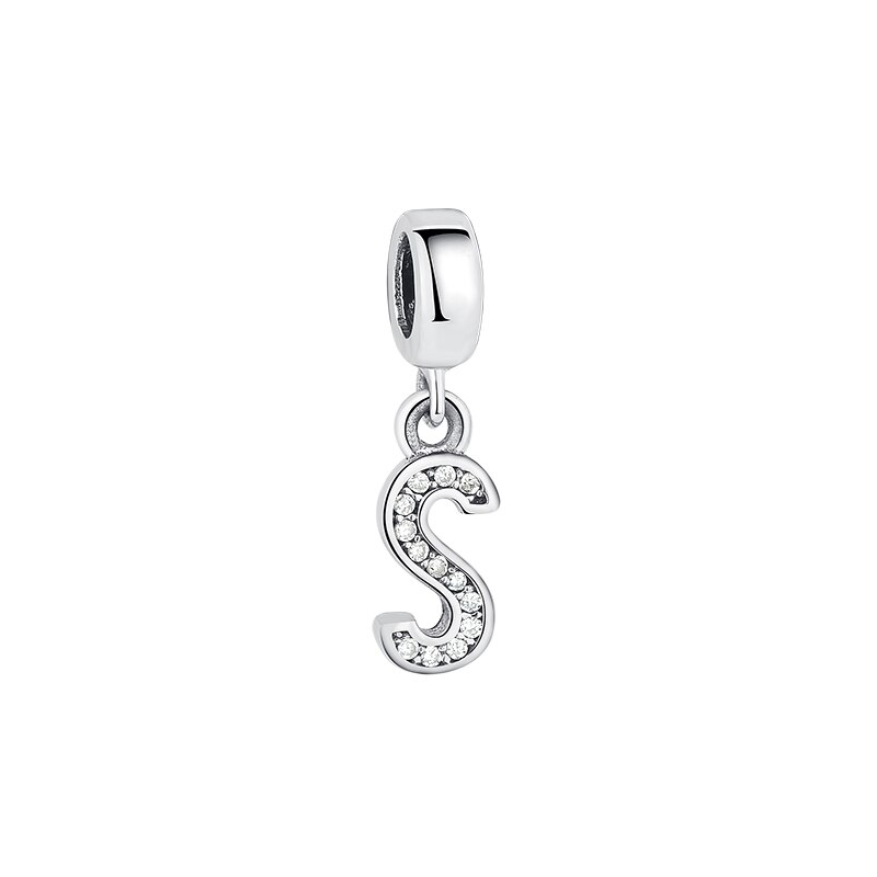 Dije con collar de letra inicial en plata