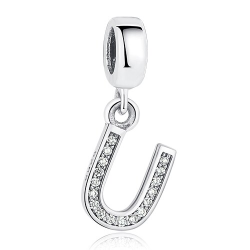 Dije con collar de letra inicial en plata