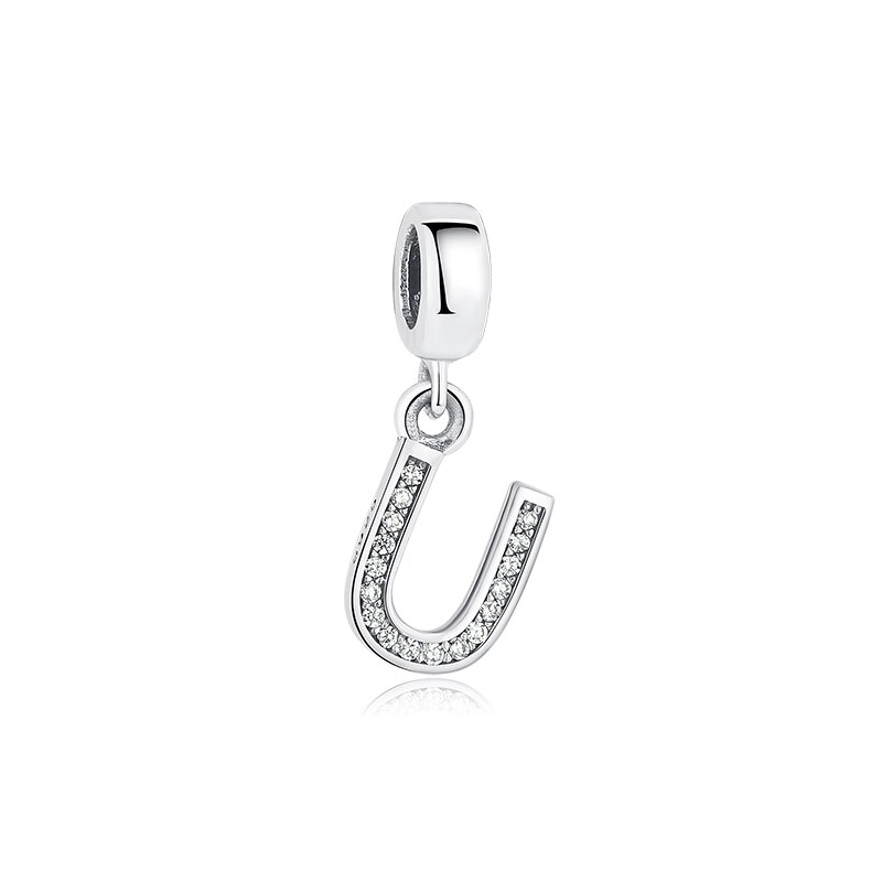Dije con collar de letra inicial en plata