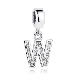 Dije con collar de letra inicial en plata
