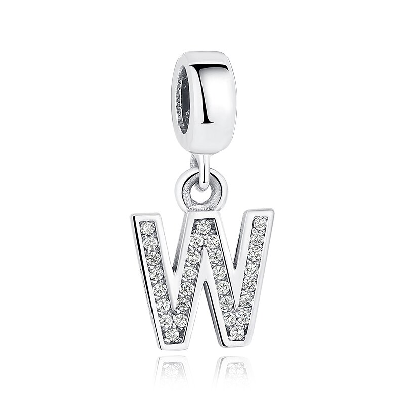 Dije con collar de letra inicial en plata
