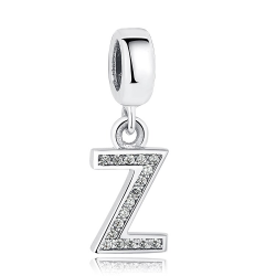 Dije con collar de letra inicial en plata