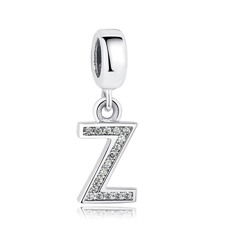Dije con collar de letra inicial en plata
