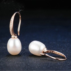 Aretes gota de perla en plata