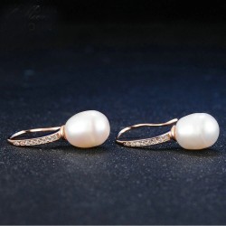 Aretes gota de perla en plata