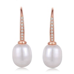 Aretes gota de perla en plata