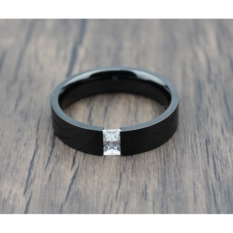 Argollas de matrimonio zirconia en acero inoxidable