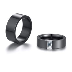 Argollas de matrimonio zirconia en acero inoxidable
