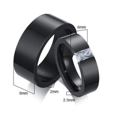 Argollas de matrimonio zirconia en acero inoxidable