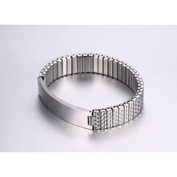 Brazalete Elástico Para Hombres Personalizado En Acero Inoxidable